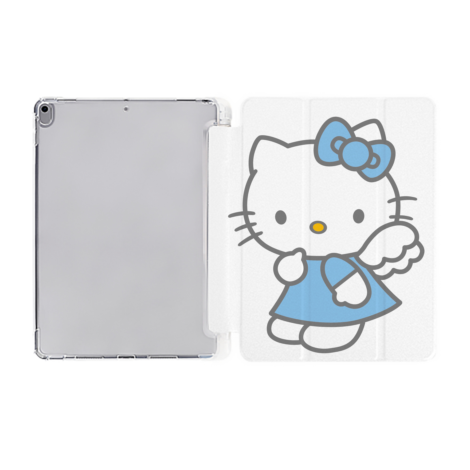 （画像用） Hello Kitty ハローキティ IPad ケース ペン収納付き 三つ折りスタンド PUレザー×シリコン 対応機種9.5/10.5/10.9インチ